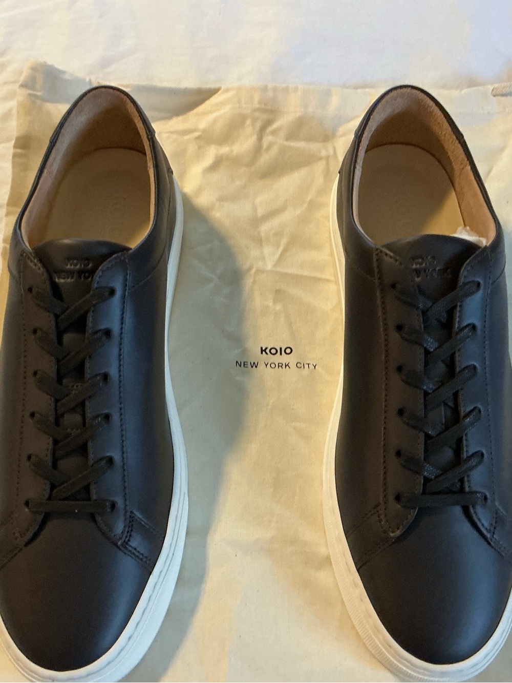 KOIO Men’s Brown Leather Sneakers with White Sole